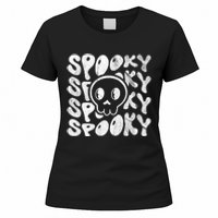 Vintage Spooky Creepy Ghost Skull Halloween Women's T-Shirt