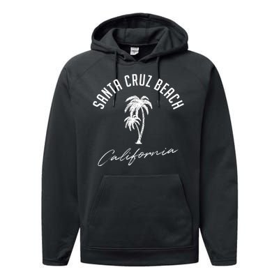 Vintage Santa Cruz Beach California Performance Fleece Hoodie