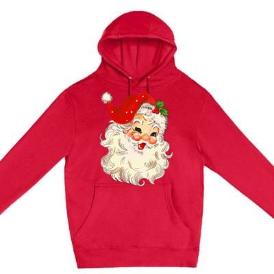 Vintage Santa Claus Face Christmas Xmas Santa Claus  Premium Pullover Hoodie