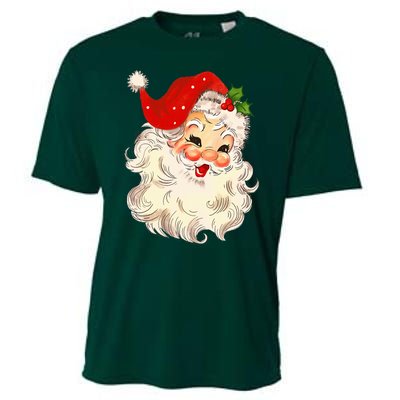 Vintage Santa Claus Face Christmas Xmas Santa Claus  Cooling Performance Crew T-Shirt