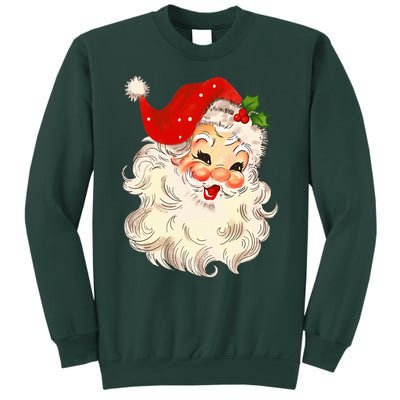 Vintage Santa Claus Face Christmas Xmas Santa Claus  Sweatshirt