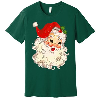 Vintage Santa Claus Face Christmas Xmas Santa Claus  Premium T-Shirt