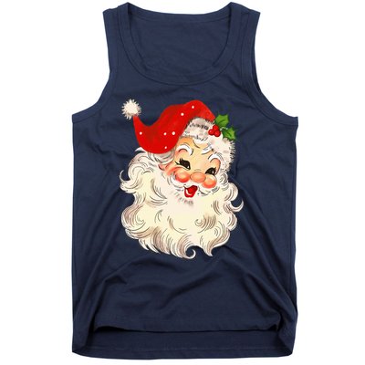 Vintage Santa Claus Face Christmas Xmas Santa Claus  Tank Top