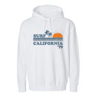 Vintage Surf California Beach Retro Sunset Surf 70's Gift Garment-Dyed Fleece Hoodie