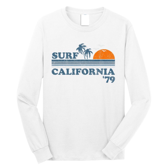 Vintage Surf California Beach Retro Sunset Surf 70's Gift Long Sleeve Shirt