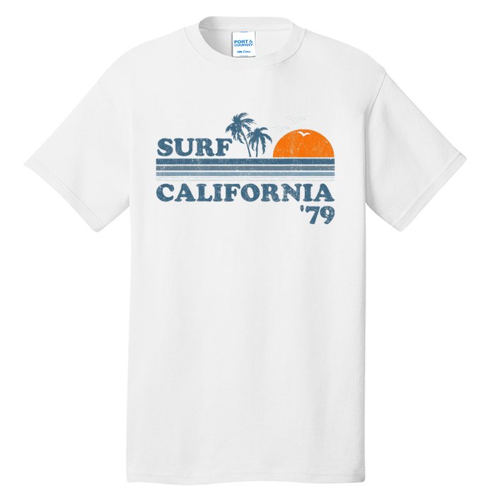 Vintage Surf California Beach Retro Sunset Surf 70's Gift Tall T-Shirt