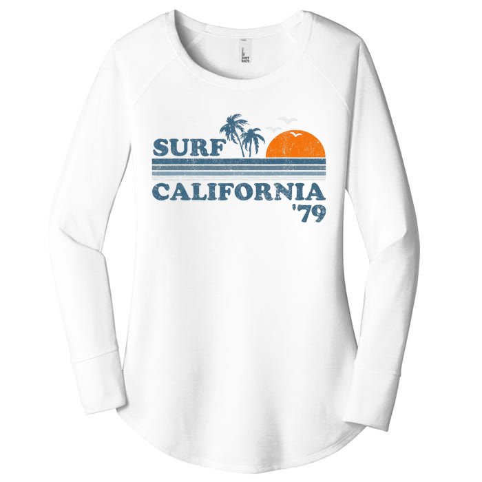 Vintage Surf California Beach Retro Sunset Surf 70's Gift Women's Perfect Tri Tunic Long Sleeve Shirt