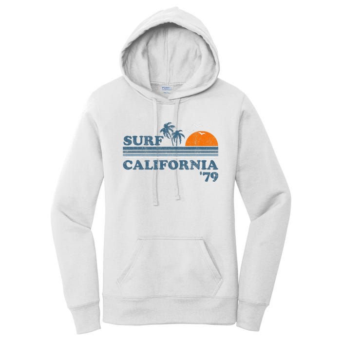 Vintage Surf California Beach Retro Sunset Surf 70's Gift Women's Pullover Hoodie