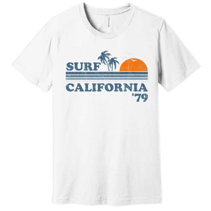 Vintage Surf California Beach Retro Sunset Surf 70's Gift Premium T-Shirt