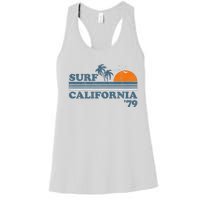 Vintage Surf California Beach Retro Sunset Surf 70's Gift Women's Racerback Tank