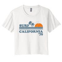 Vintage Surf California Beach Retro Sunset Surf 70's Gift Women's Crop Top Tee