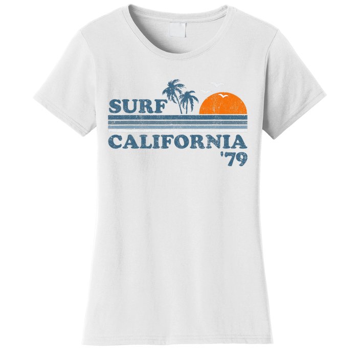 Vintage Surf California Beach Retro Sunset Surf 70's Gift Women's T-Shirt