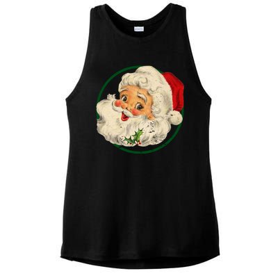 Vintage Santa Claus Christmas Gift Ladies PosiCharge Tri-Blend Wicking Tank