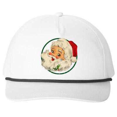 Vintage Santa Claus Christmas Gift Snapback Five-Panel Rope Hat