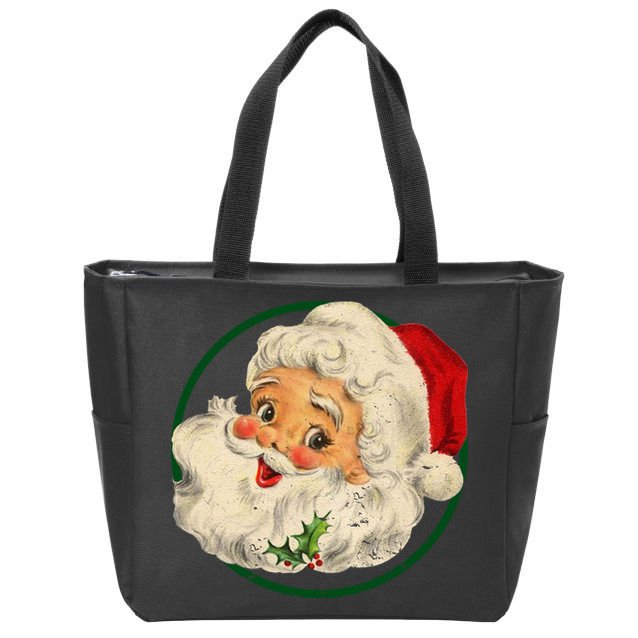 Vintage Santa Claus Christmas Gift Zip Tote Bag