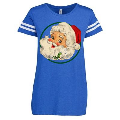 Vintage Santa Claus Christmas Gift Enza Ladies Jersey Football T-Shirt