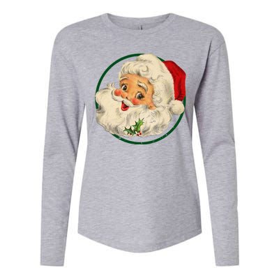 Vintage Santa Claus Christmas Gift Womens Cotton Relaxed Long Sleeve T-Shirt