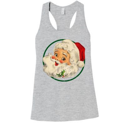 Vintage Santa Claus Christmas Gift Women's Racerback Tank