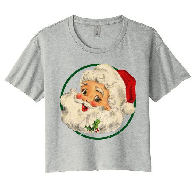 Vintage Santa Claus Christmas Gift Crop Top