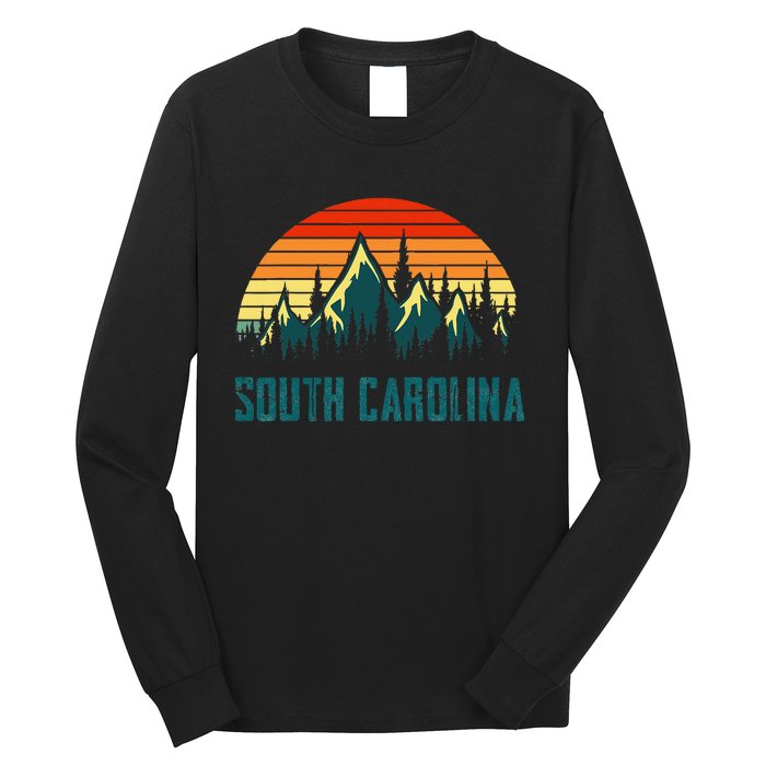 Vintage South Carolina Mountains Nature Hiking Retro Style Long Sleeve Shirt