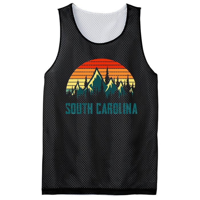 Vintage South Carolina Mountains Nature Hiking Retro Style Mesh Reversible Basketball Jersey Tank