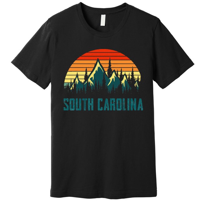 Vintage South Carolina Mountains Nature Hiking Retro Style Premium T-Shirt