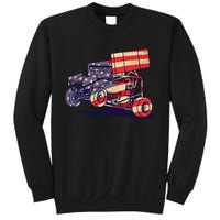 Vintage Sprint Car American Flag Funny Racer Racing Sweatshirt