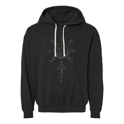 Viking Symbol Compass Vegvisir Nordic Rune Celtic Garment-Dyed Fleece Hoodie