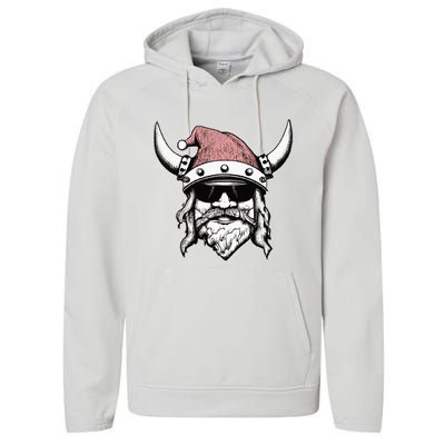 Viking Santa Cool Yule Norse Christmas Performance Fleece Hoodie