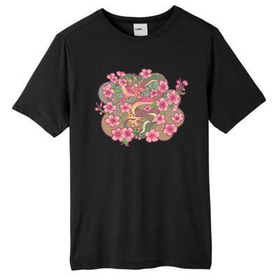 Vintage Springtime Cherry Blossom Sakura Flowers Dragon Tall Fusion ChromaSoft Performance T-Shirt