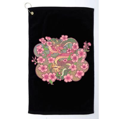 Vintage Springtime Cherry Blossom Sakura Flowers Dragon Platinum Collection Golf Towel