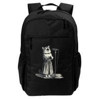 Vintage Singing Cat Microphone Retro Illustration Backpack