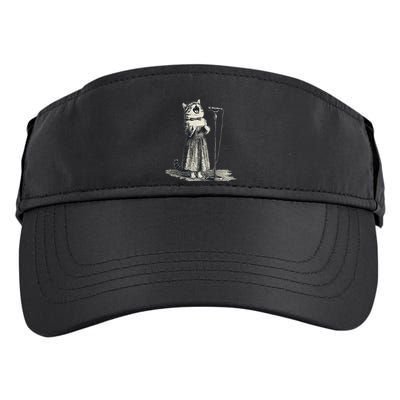 Vintage Singing Cat Microphone Retro Illustration Adult Drive Performance Visor