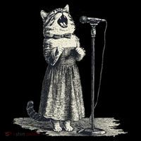 Vintage Singing Cat Microphone Retro Illustration Kids T-Shirt