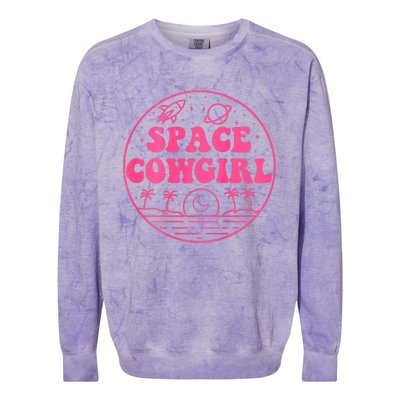 Vintage Space Cowgirls Bachelorette Party Rodeo Western Colorblast Crewneck Sweatshirt