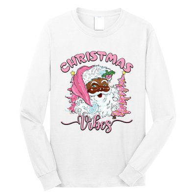 Vintage Santa Claus Christmas Vibes Holiday Xmas Gifts Long Sleeve Long Sleeve Shirt