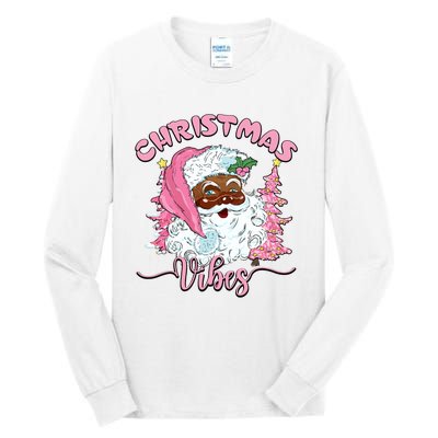 Vintage Santa Claus Christmas Vibes Holiday Xmas Gifts Long Sleeve Tall Long Sleeve T-Shirt