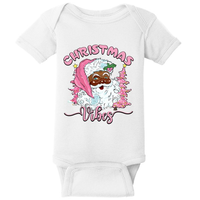 Vintage Santa Claus Christmas Vibes Holiday Xmas Gifts Long Sleeve Baby Bodysuit