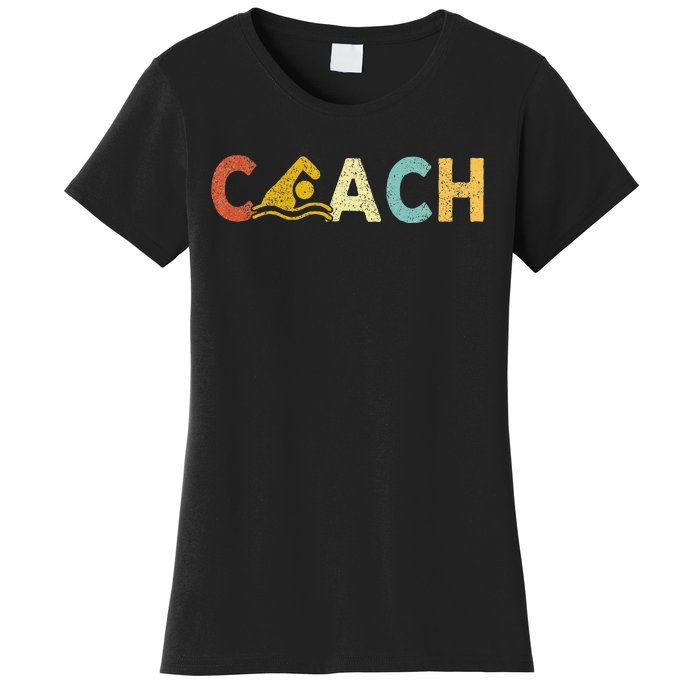 Vintage Swim Coach Swimming Coach Swim Teacher Swimmer Retro Women's T-Shirt