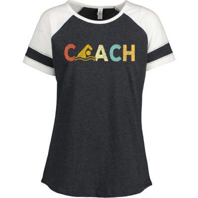 Vintage Swim Coach Swimming Coach Swim Teacher Swimmer Retro Enza Ladies Jersey Colorblock Tee