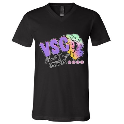 Vsco And I Oop Sksksk Funny Meme V-Neck T-Shirt