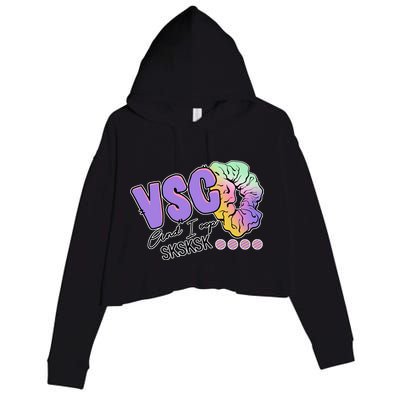 Vsco And I Oop Sksksk Funny Meme Crop Fleece Hoodie