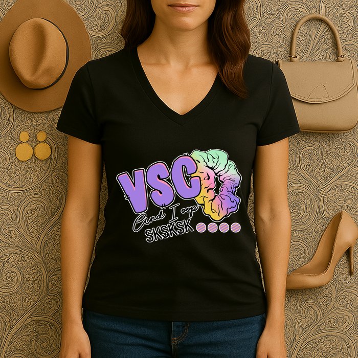 Vsco And I Oop Sksksk Funny Meme Women's V-Neck T-Shirt