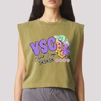 Vsco And I Oop Sksksk Funny Meme Garment-Dyed Women's Muscle Tee
