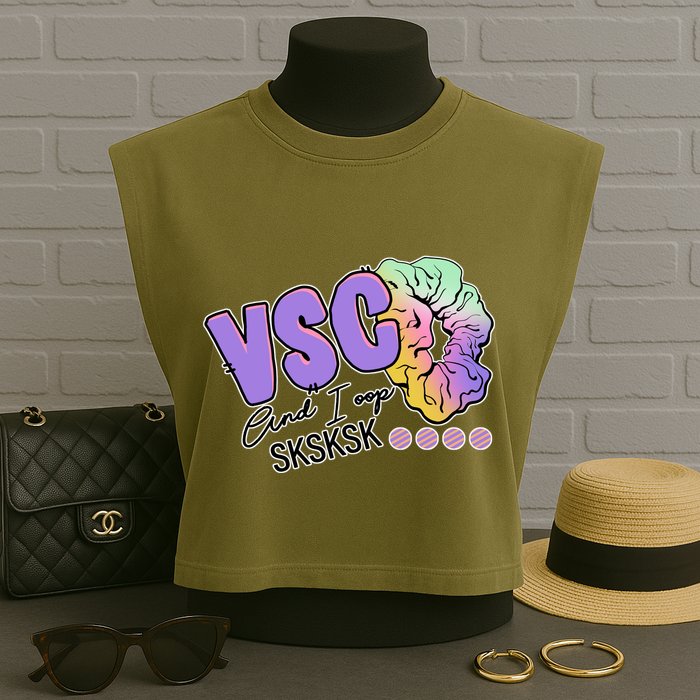 Vsco And I Oop Sksksk Funny Meme Garment-Dyed Women's Muscle Tee