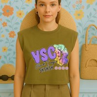 Vsco And I Oop Sksksk Funny Meme Garment-Dyed Women's Muscle Tee