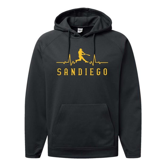 Vintage San Diego Name Retro 70s 80s Classic Performance Fleece Hoodie