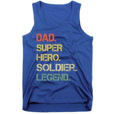 Vintage Style Dad Hero Soldier Legend Father's Day Gift Tank Top