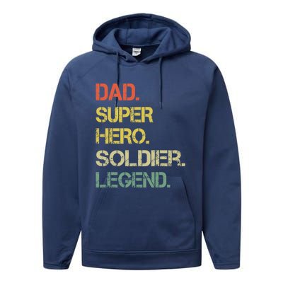 Vintage Style Dad Hero Soldier Legend Father's Day Gift Performance Fleece Hoodie