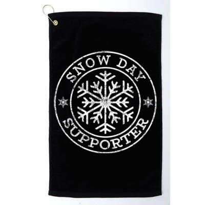 Vintage Snow Day Supporter Teacher Student Winter Snowflake Gift Platinum Collection Golf Towel